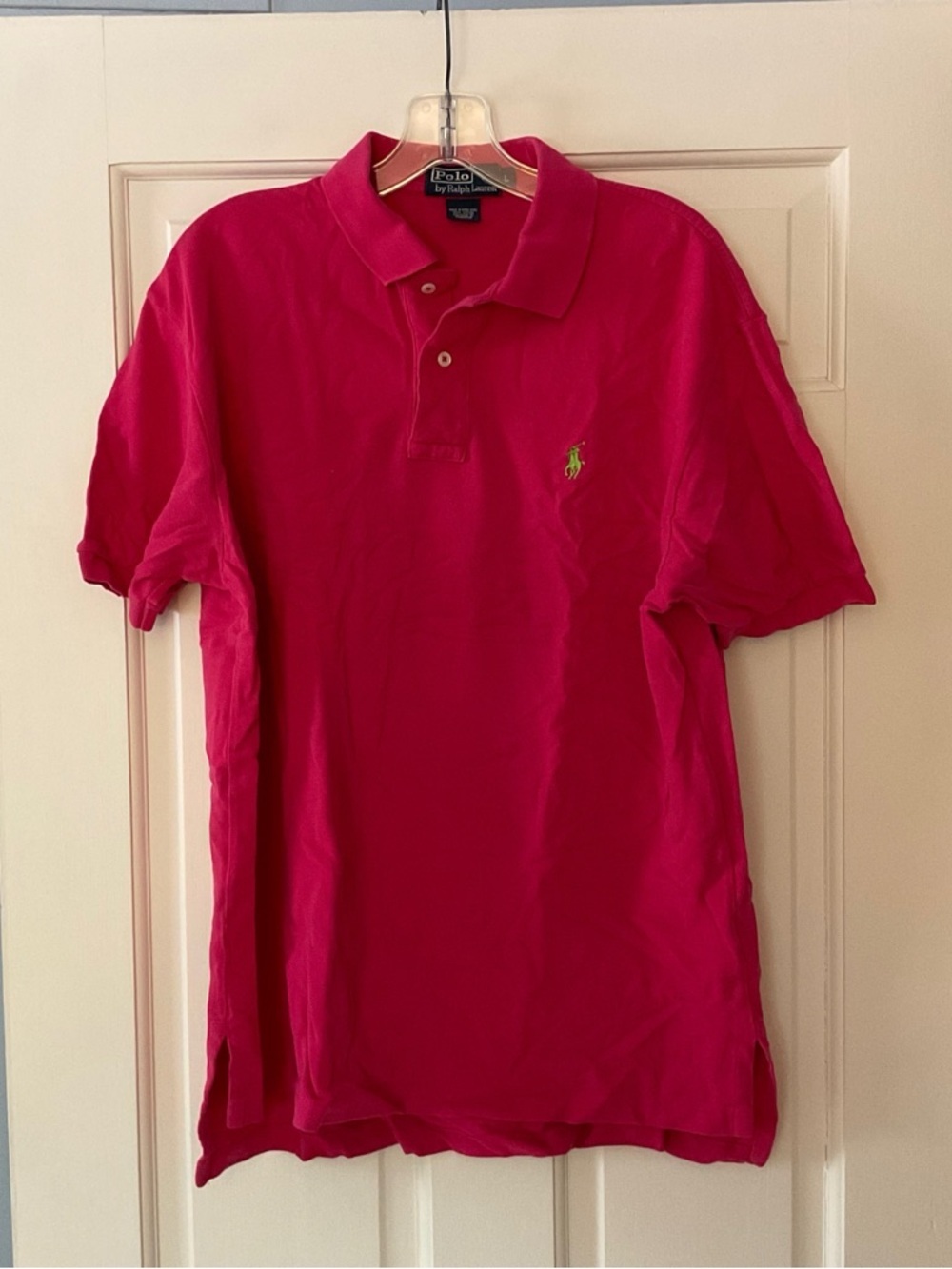 Vintage Polo Ralph Lauren Shirt Pink Short Sleeve Pony Men’s L Preppy Heritage